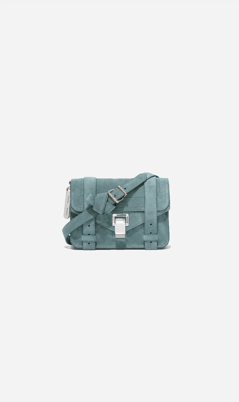 Proenza Schouler | Suede PS1 Mini Crossbody - Faded Turquoise sold by Sister & Co