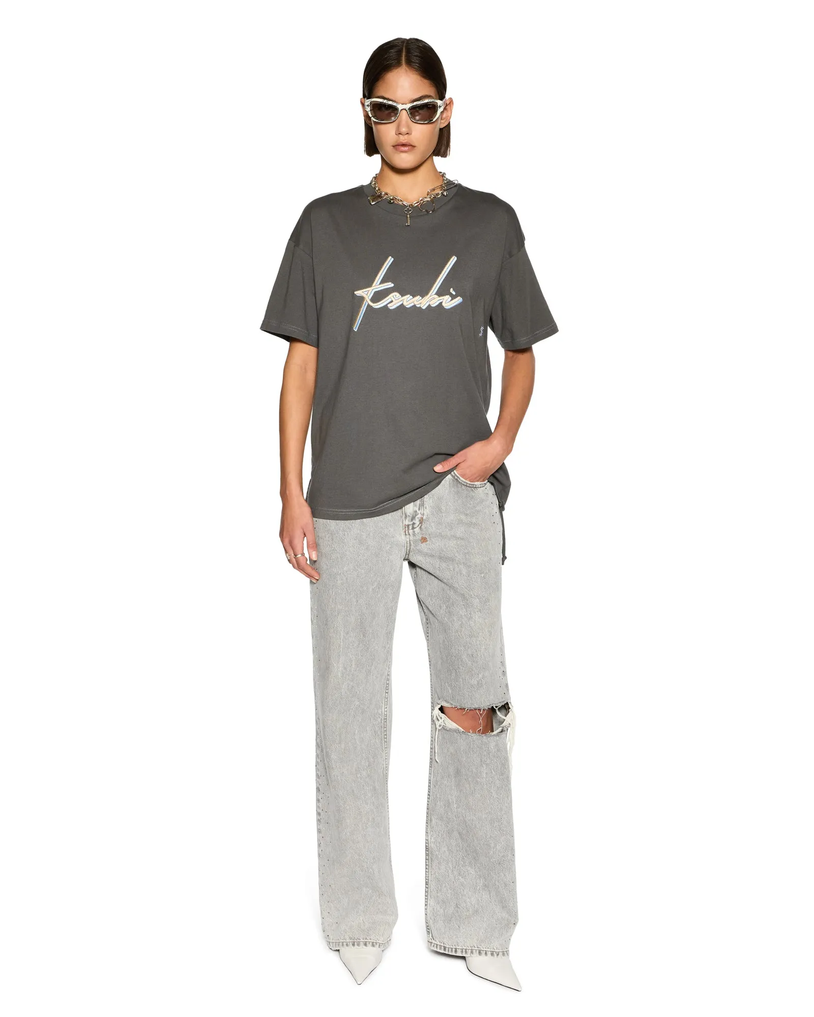 Ksubi | Moniker Oh G Tee - Charcoal sold by Sister & Co product image thumbnail 2