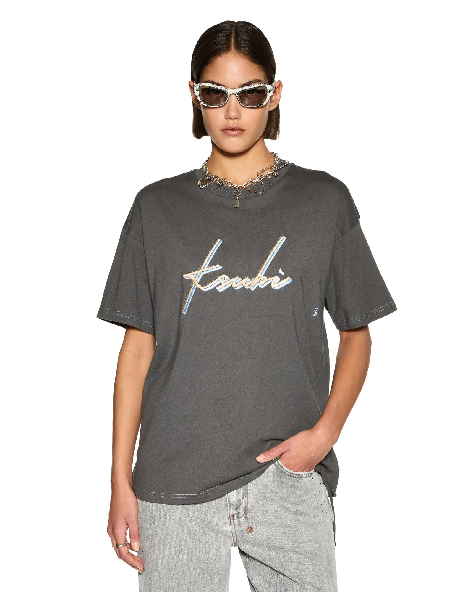 Ksubi | Moniker Oh G Tee - Charcoal sold by Sister & Co product image thumbnail 3