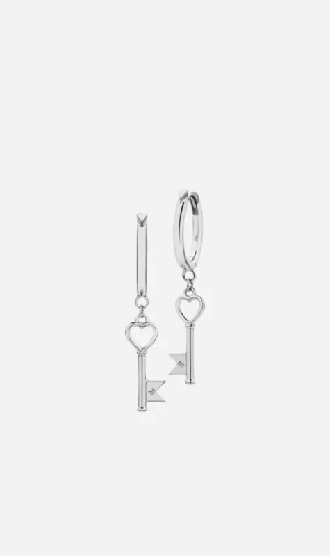 Karen Walker | Key Earrings - Silver sold by Sister & Co