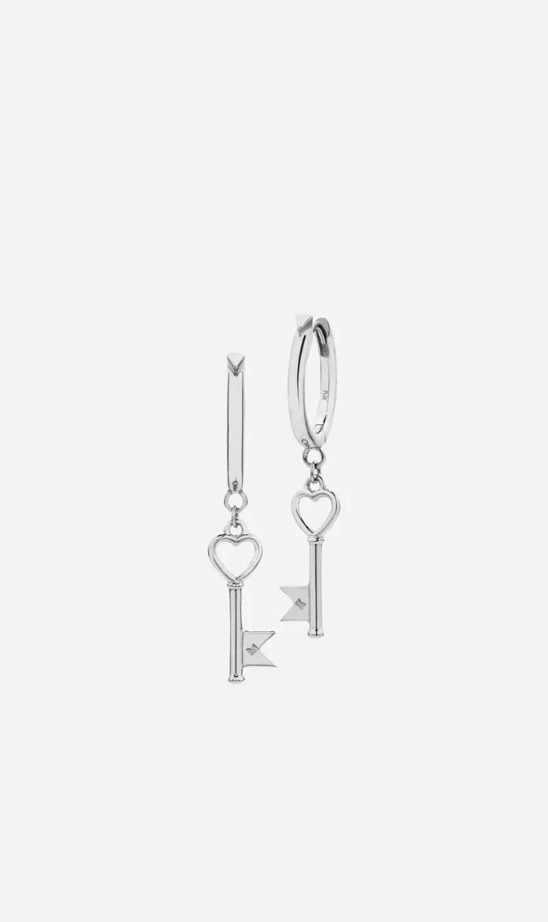 Karen Walker | Key Earrings - Silver sold by Sister & Co