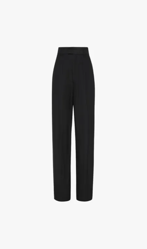 BASSIKE | Pleated Straight Leg Pant - Black sold by Sister & Co