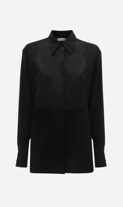 Victoria Beckham | Contrast Bib Shirt - Black made by Victoria Beckham