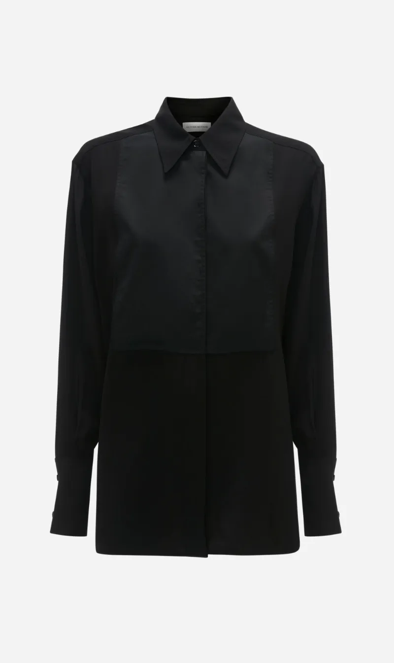 Victoria Beckham | Contrast Bib Shirt - Black sold by Sister & Co