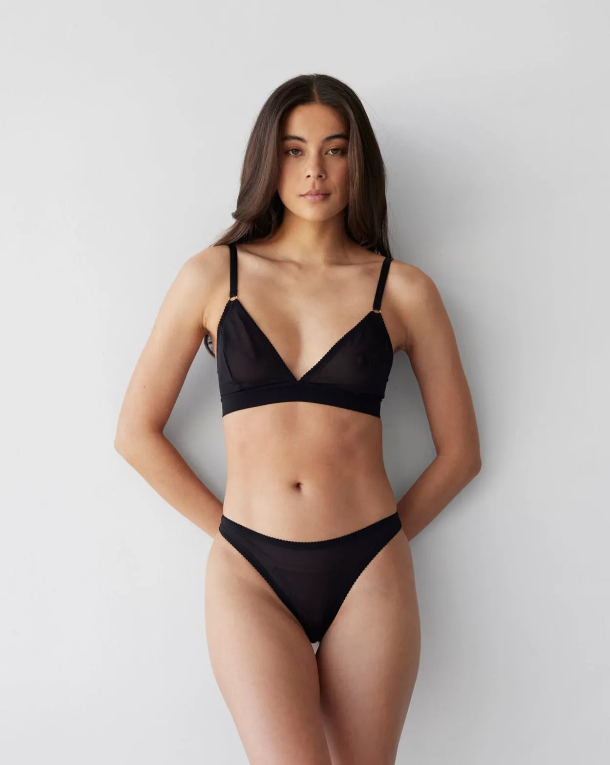 Dear Dylan | Recycled Mesh Bralette - Noir sold by Sister & Co product image thumbnail 2