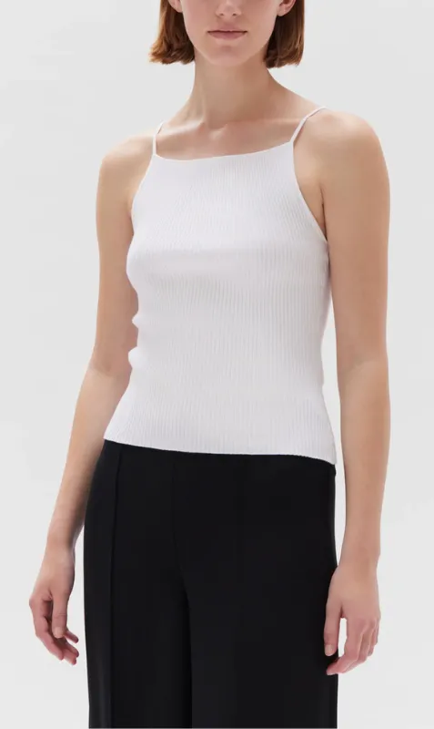 Assembly Label | Freya High Neck Knit Tank - White sold by Sister & Co