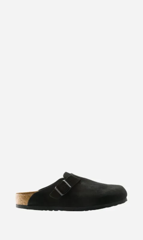 Birkenstock | Boston Soft Footbed Suede Regular - Black sold by Sister & Co
