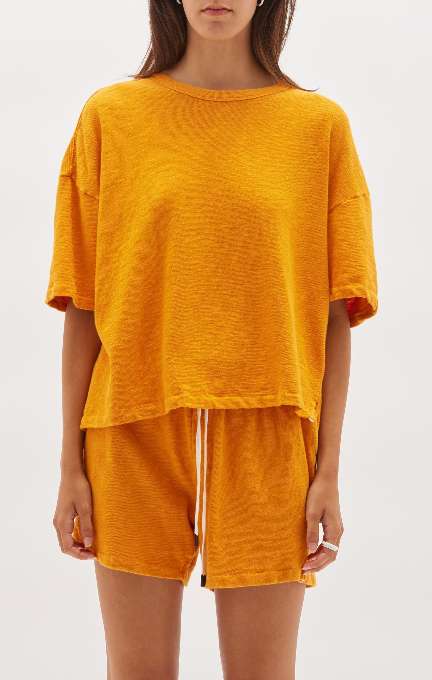 Bassike | Slouch Rib Htg T.shirt - Tangerine sold by Sister & Co product image thumbnail 5