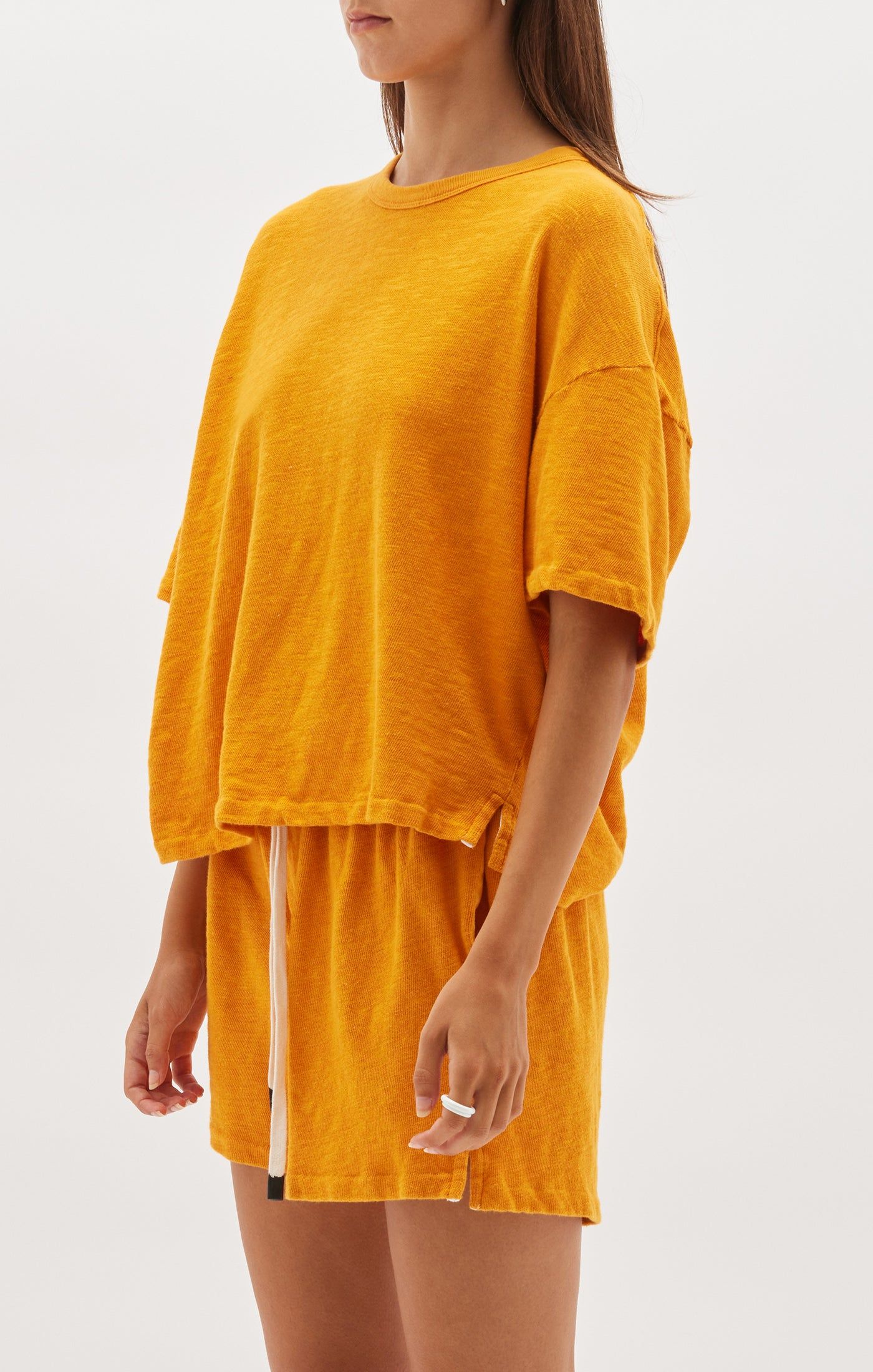 Bassike | Slouch Rib Htg T.shirt - Tangerine sold by Sister & Co product image thumbnail 4
