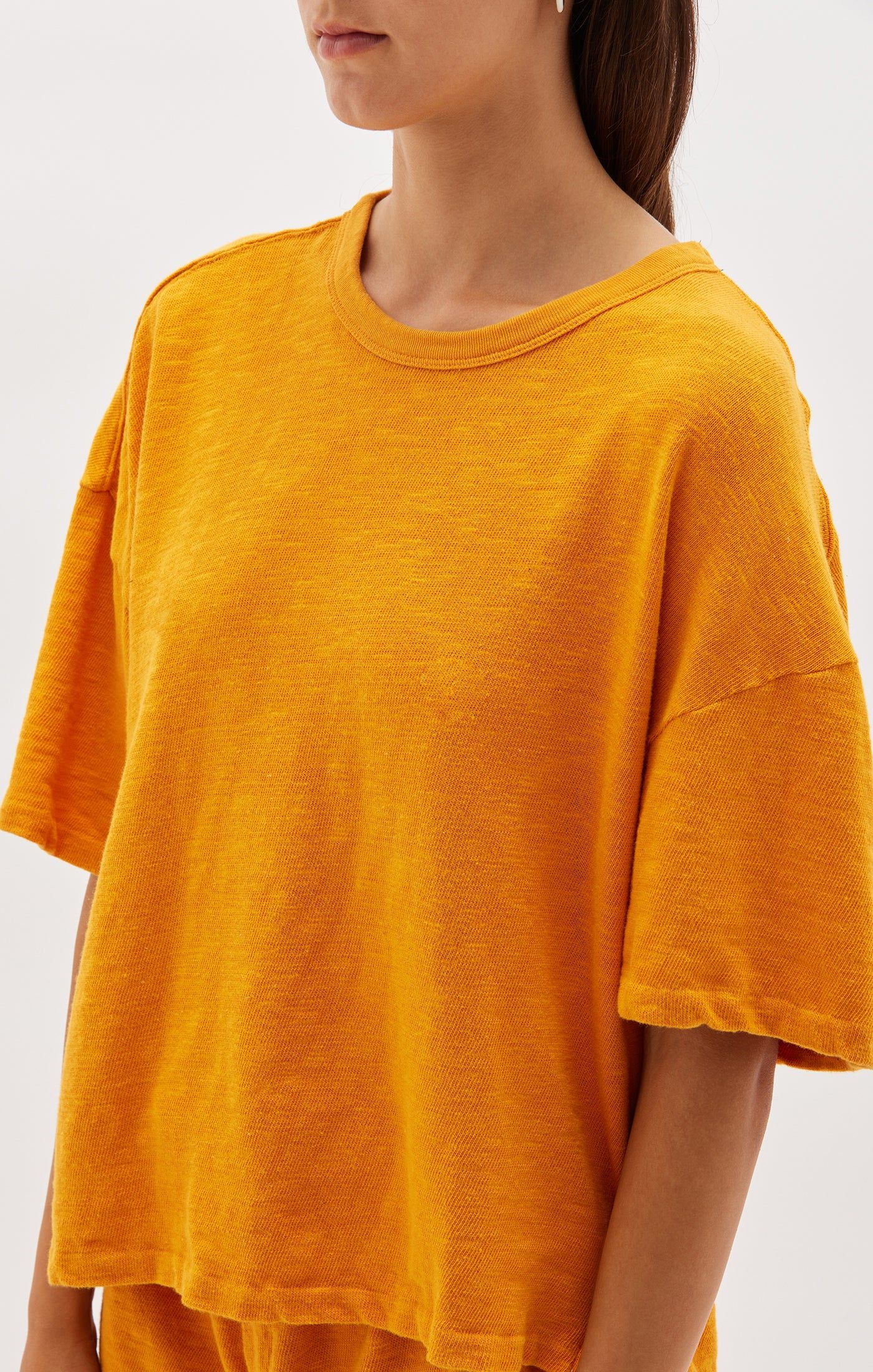 Bassike | Slouch Rib Htg T.shirt - Tangerine sold by Sister & Co product image thumbnail 2