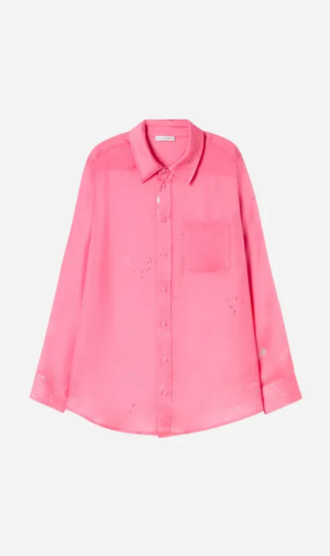 Silk Laundry | Chiffon Boyfriend Shirt - Hog Wash sold by Sister & Co