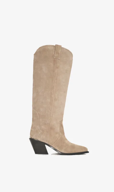 Anine Bing | Tall Tania Boots - Ash Grey Suede sold by Sister & Co