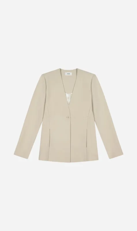 REBE | Collarless Blazer - Sand sold by Sister & Co