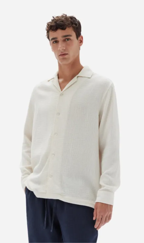 Assembly Label | Alton Crinkle Long Sleeve Shirt - Cream sold by Sister & Co