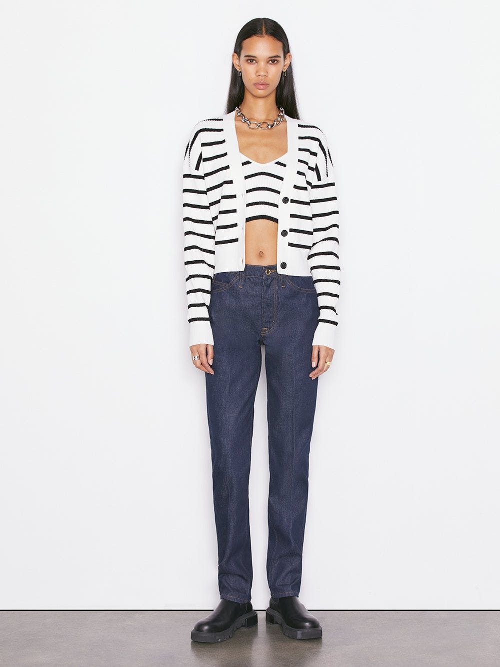 Frame Denim | Relaxed Rib Cardi - Off White Multi sold by Sister & Co product image thumbnail 2