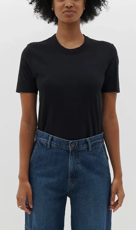 Bassike | Slim Heritage S/s T.Shirt - Black sold by Sister & Co