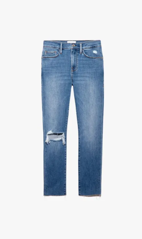 Frame Denim | Le Skinny Crop Raw - Sunfaded Rips sold by Sister & Co