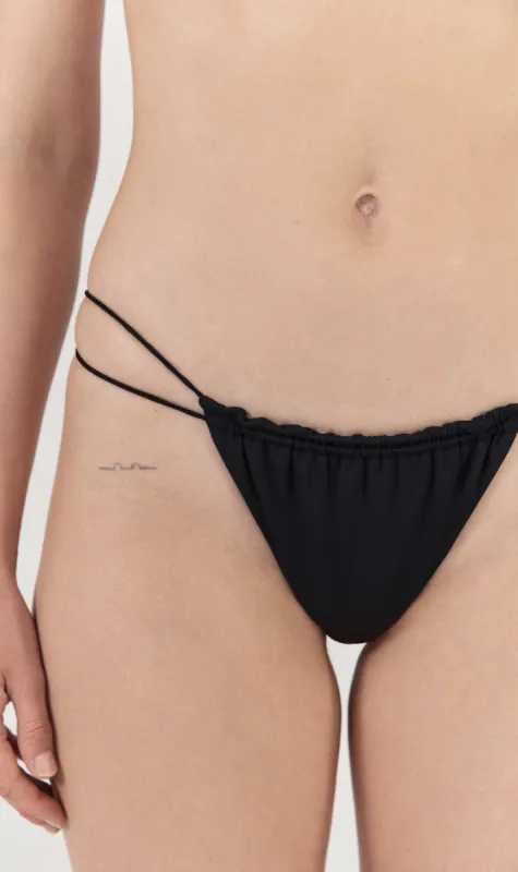 Ziah | Fine Strap Ruched Bottom - Black sold by Sister & Co