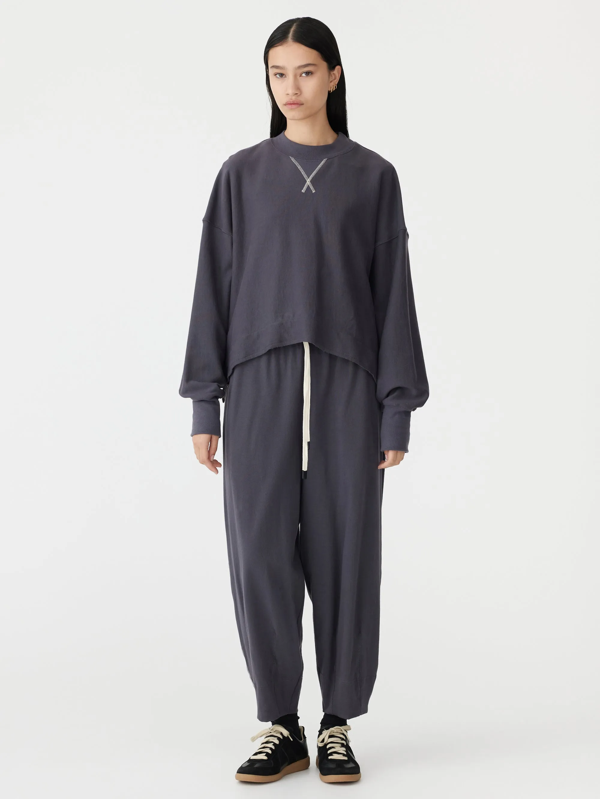 Bassike | Side Split Contrast Sweat - Washed Navy sold by Sister & Co product image thumbnail 3