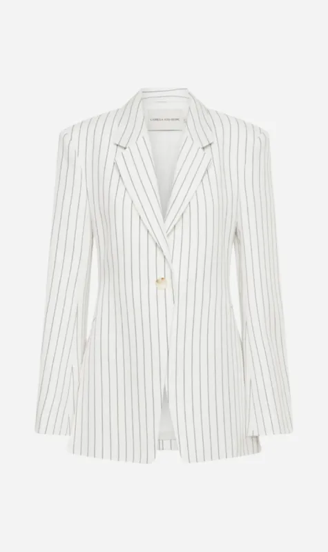 Camilla and Marc | Jagger Blazer - White Pinstripe sold by Sister & Co