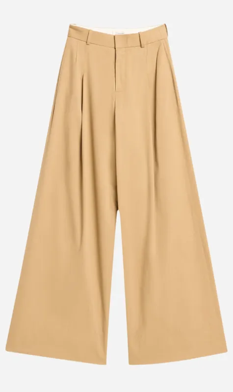 Frame | Pleated Wide Leg Pant - Camel sold by Sisters & Co