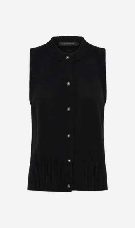Camilla and Marc | Macie Sleeveless Cardigan - Black sold by Sister & Co