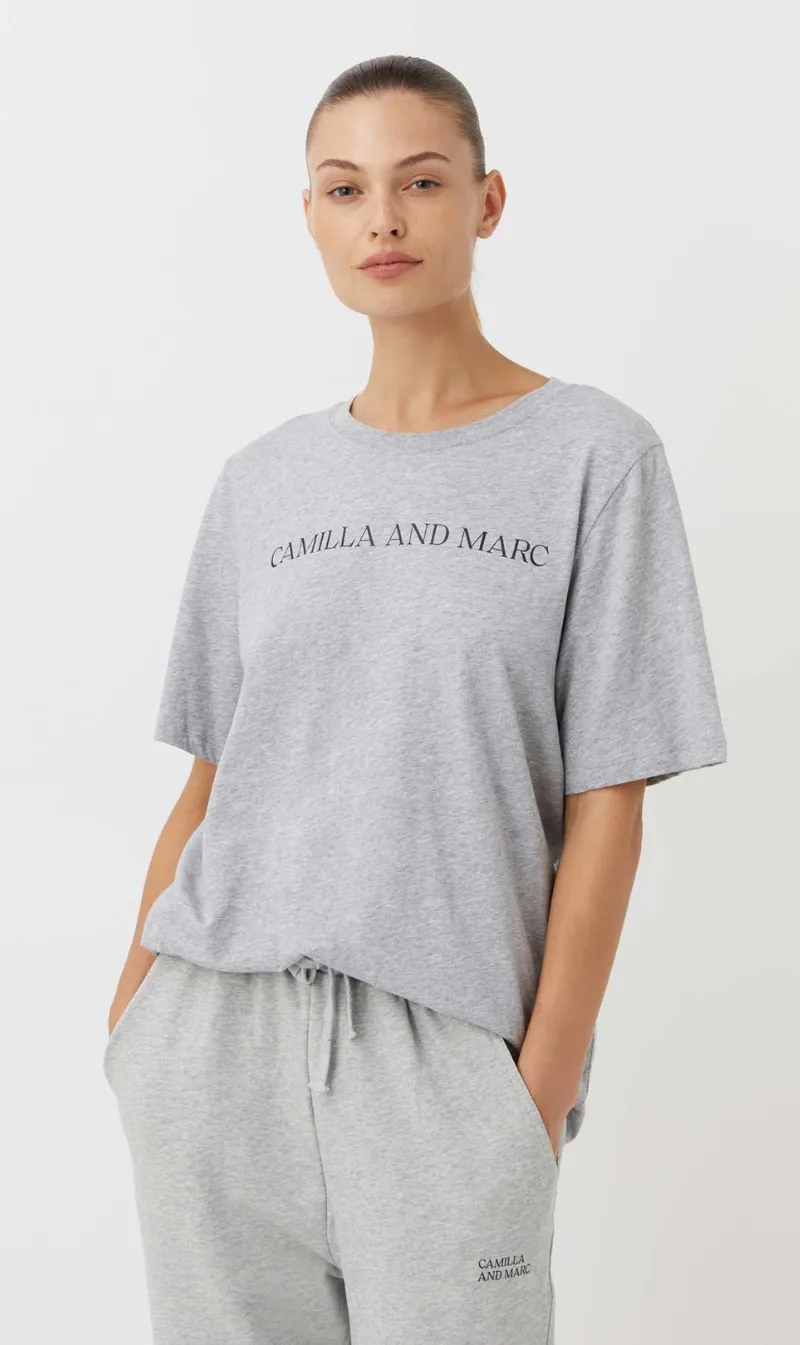 Camilla and Marc | Asher Tee - Grey Marle/Black sold by Sister & Co