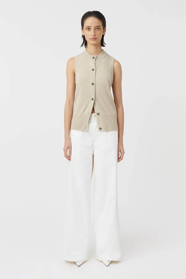 Camilla and Marc | Macie Sleeveless Cardigan - Oat Melange sold by Sister & Co product image thumbnail 2