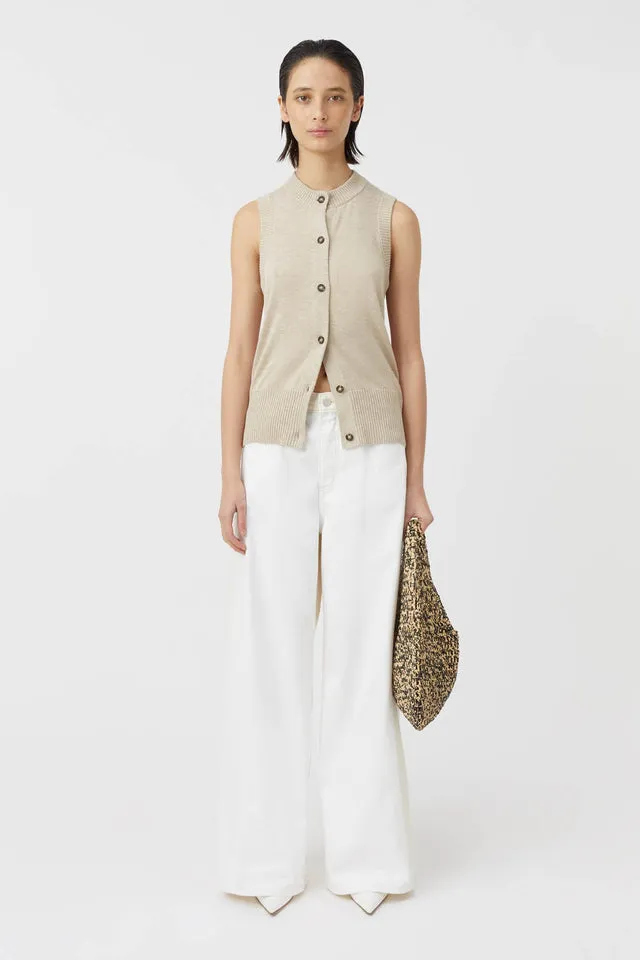 Camilla and Marc | Macie Sleeveless Cardigan - Oat Melange sold by Sister & Co product image thumbnail 3