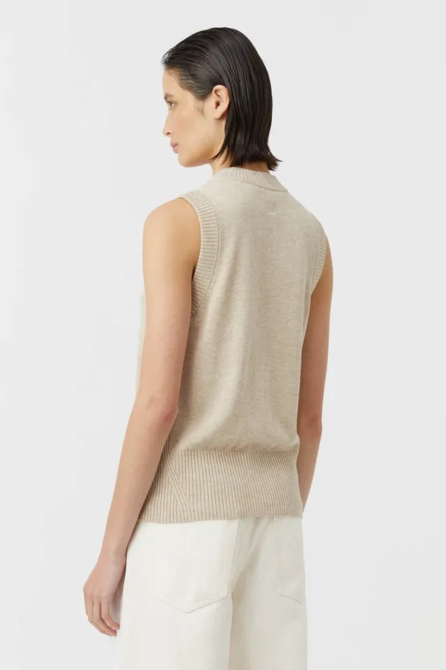 Camilla and Marc | Macie Sleeveless Cardigan - Oat Melange sold by Sister & Co product image thumbnail 5