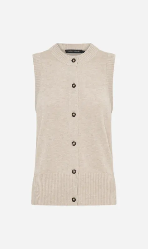 Camilla and Marc | Macie Sleeveless Cardigan - Oat Melange sold by Sister & Co