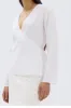 Assembly Label | Renee Linen Wrap Long Sleeve Top - White sold by Sister & Co