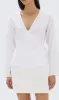 Assembly Label | Renee Linen Wrap Long Sleeve Top - White sold by Sister & Co