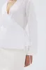 Assembly Label | Renee Linen Wrap Long Sleeve Top - White sold by Sister & Co
