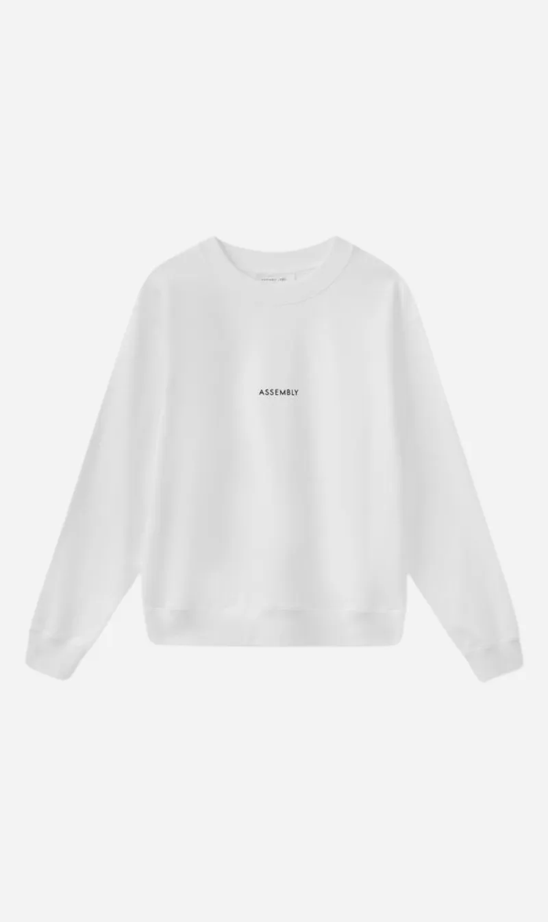 Assembly Label | Flocked Logo Fleece - Antique White/Black sold by Sister & Co