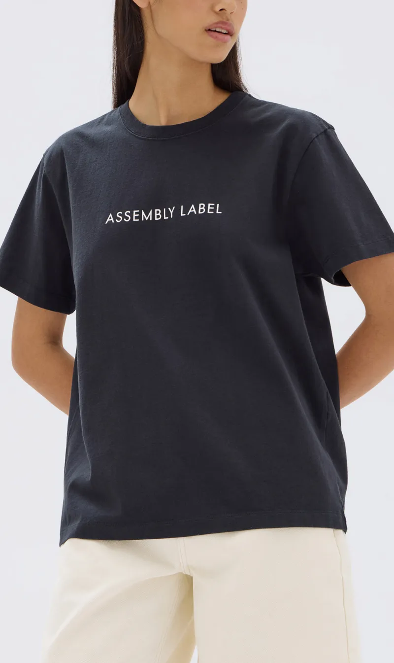 Assembly Label | Everyday Organic Logo Tee - True Navy/White sold by Sister & Co