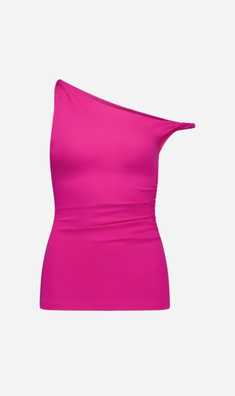 Caitlin Crisp | Twister Tank - Hot Pink Ponte sold by Sisters & Co