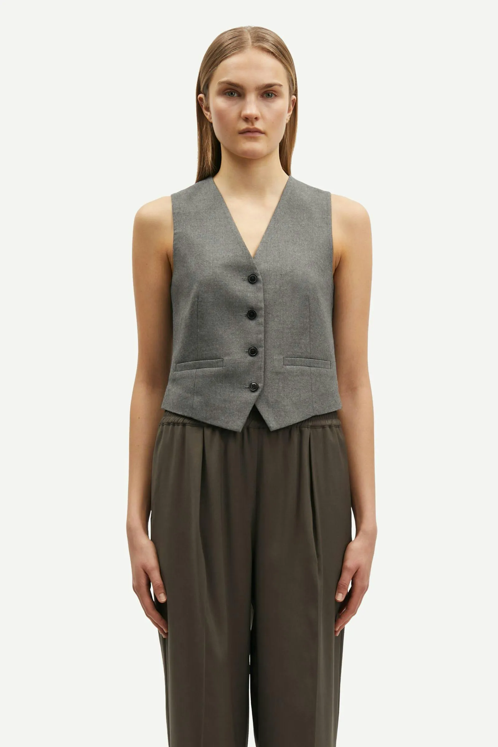 Samsoe Samsoe | Saramona Vest - Grey Mel. sold by Sister & Co product image thumbnail 2