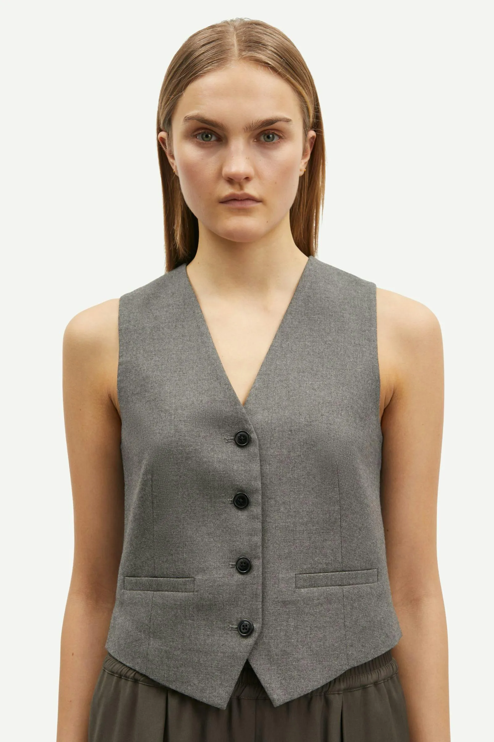 Samsoe Samsoe | Saramona Vest - Grey Mel. sold by Sister & Co product image thumbnail 4