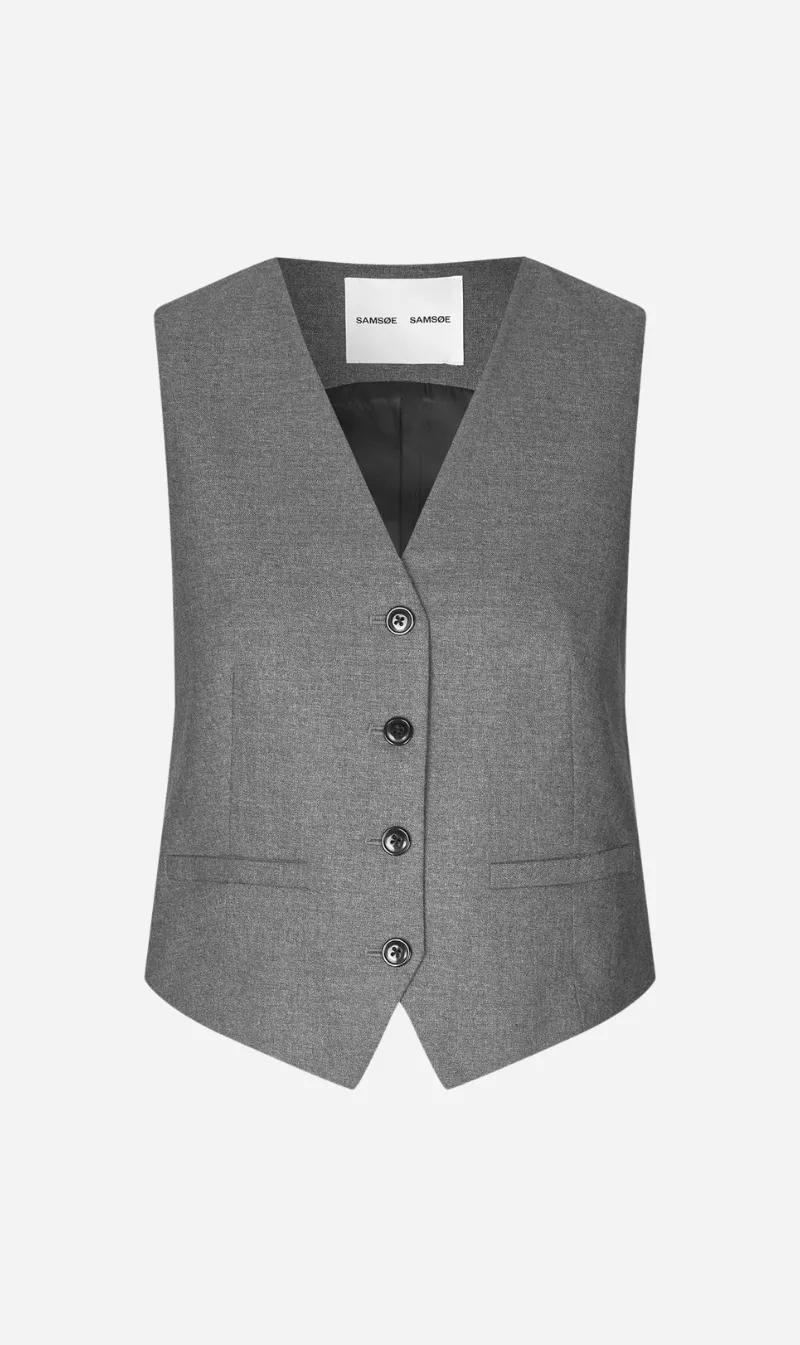 Samsoe Samsoe | Saramona Vest - Grey Mel. sold by Sister & Co