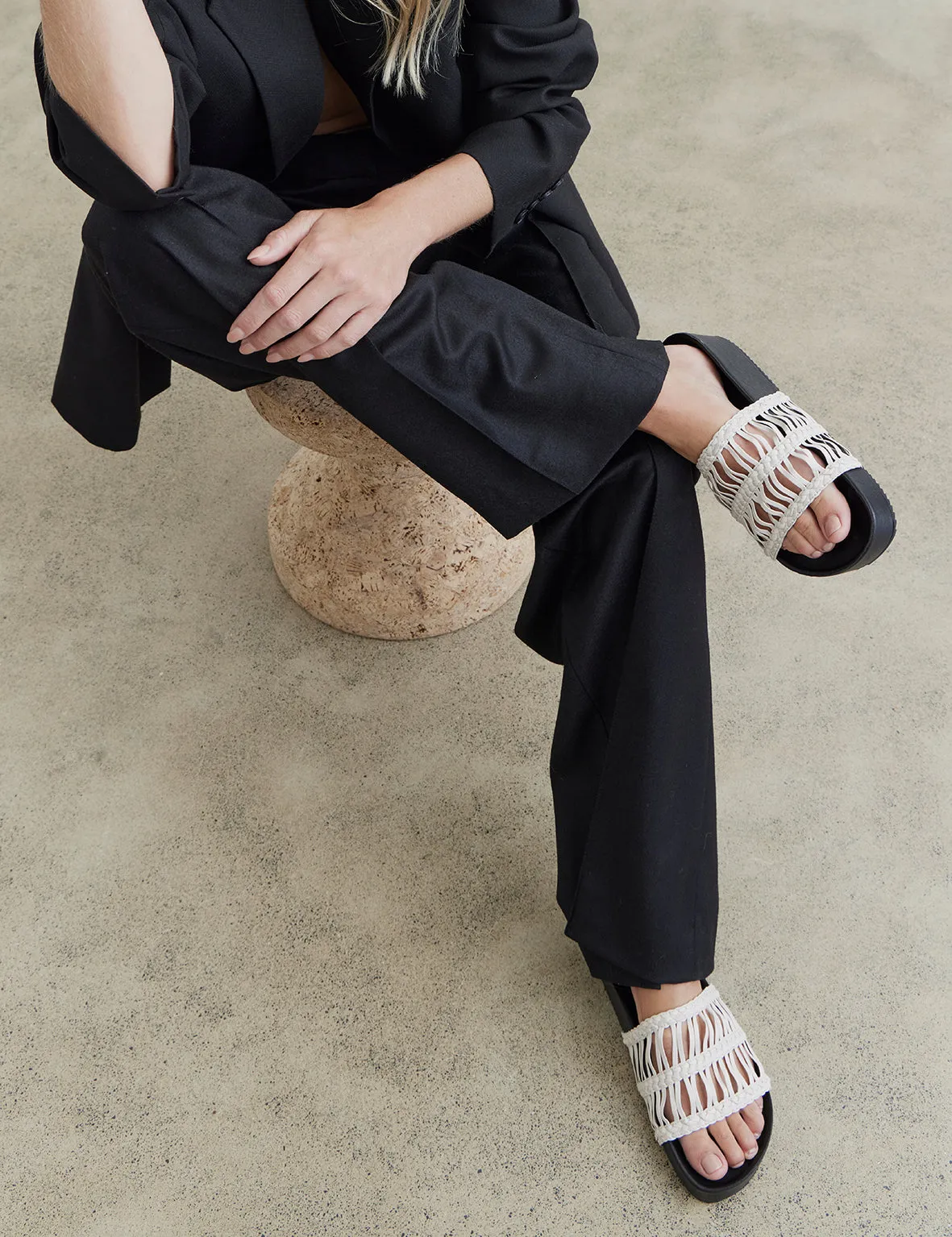 La Tribe | Lou Platform Slide - Mist/Black sold by Sister & Co product image thumbnail 4