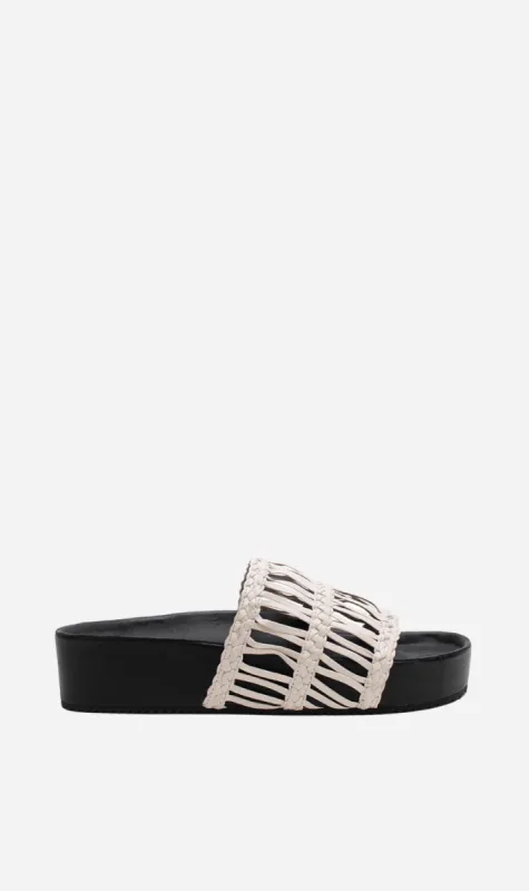 La Tribe | Lou Platform Slide - Mist/Black sold by Sister & Co