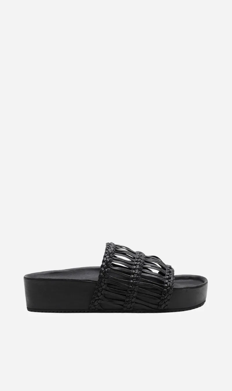 La Tribe | Lou Platform Slide - Black sold by Sister & Co