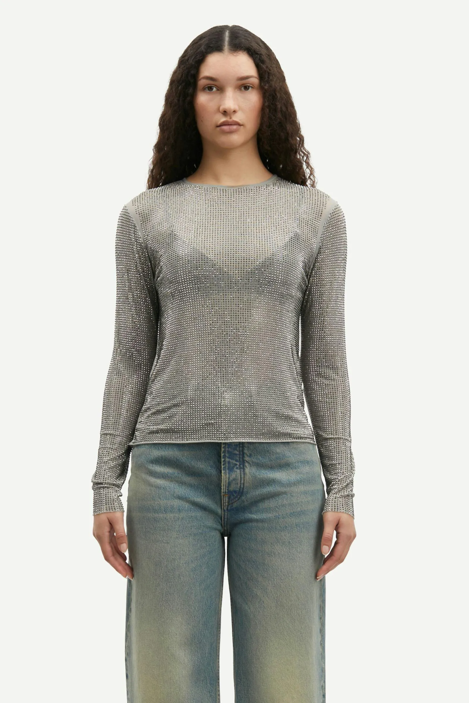 Samsoe Samsoe | Samagda Top - Light Grey sold by Sister & Co product image thumbnail 2