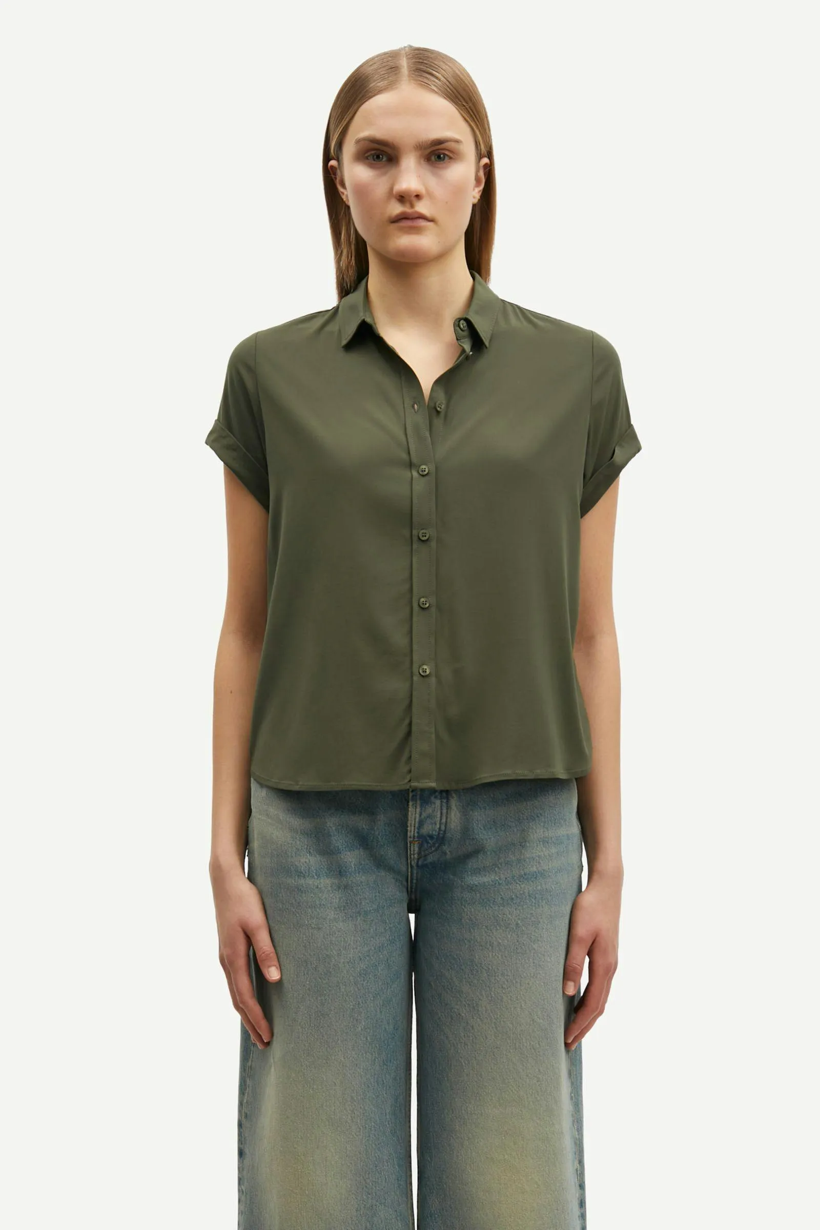 Samsoe Samsoe | Majan SS Shirt - Forest Night sold by Sister & Co product image thumbnail 2