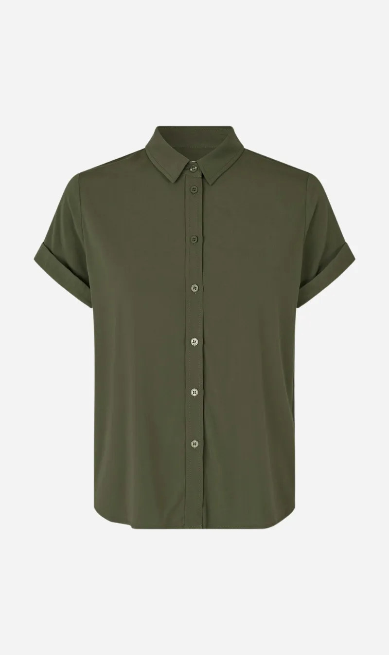 Samsoe Samsoe | Majan SS Shirt - Forest Night sold by Sister & Co