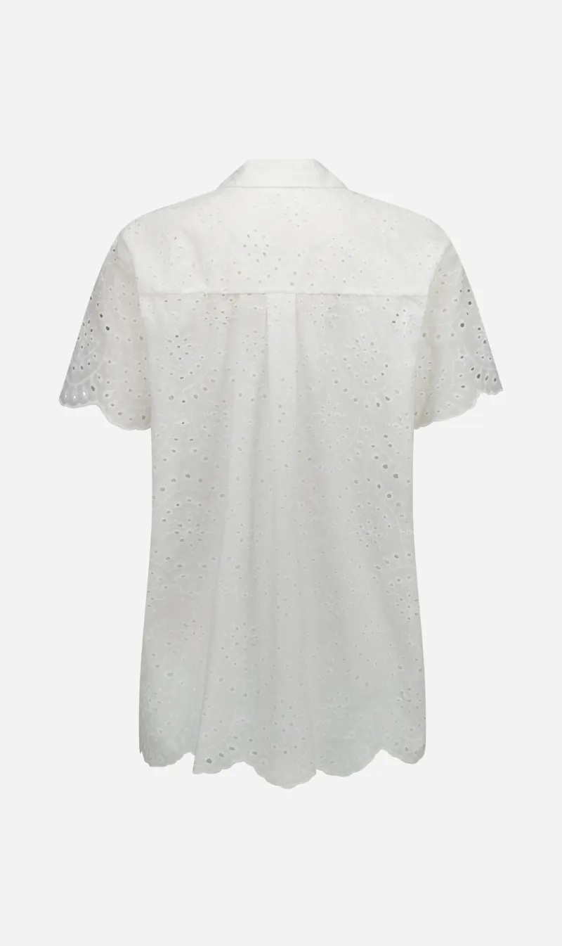 Caitlin Crisp | Short Sleeve Crisp Shirt - White Broderie sold by Sister & Co product image thumbnail 5