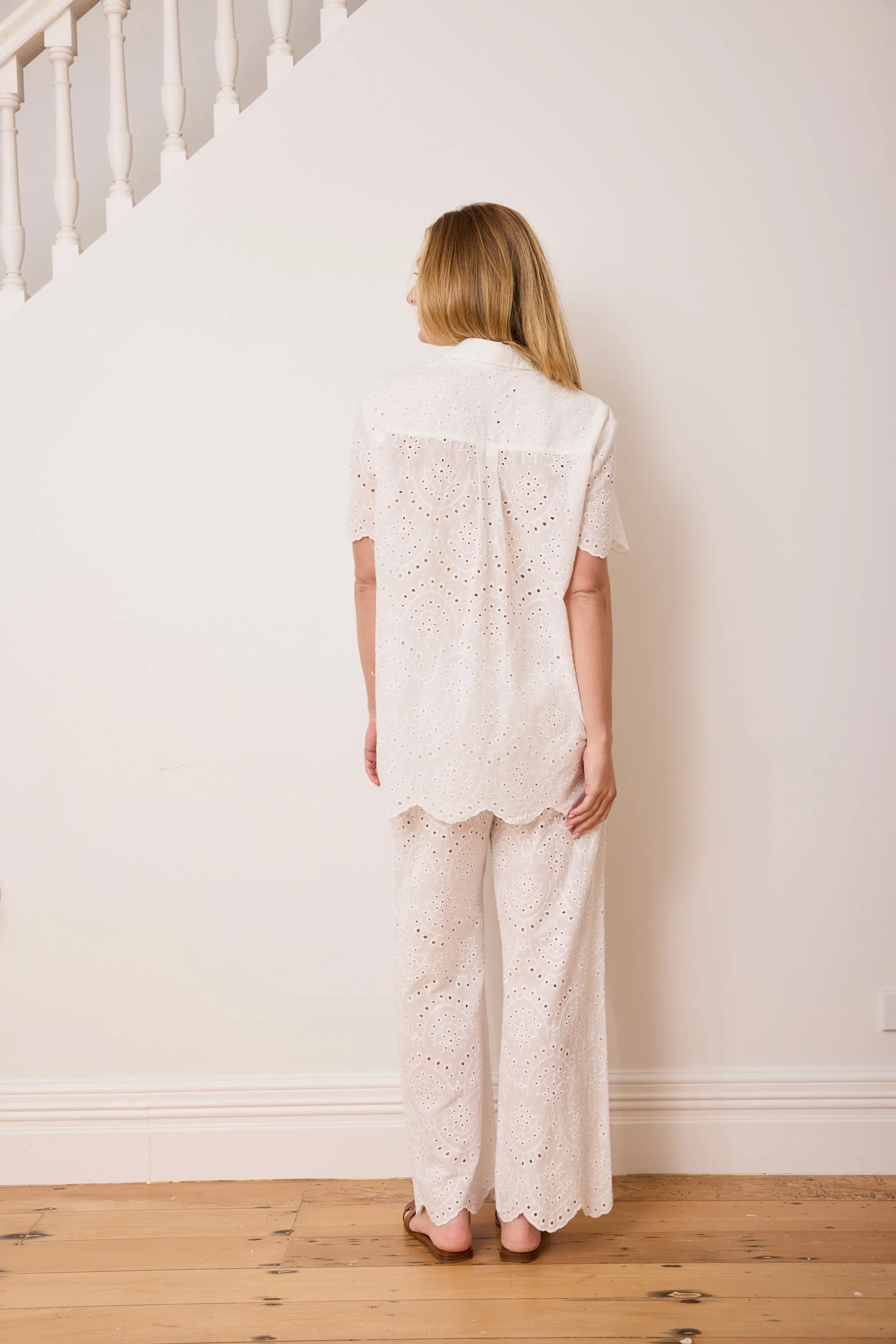 Caitlin Crisp | Short Sleeve Crisp Shirt - White Broderie sold by Sister & Co product image thumbnail 4