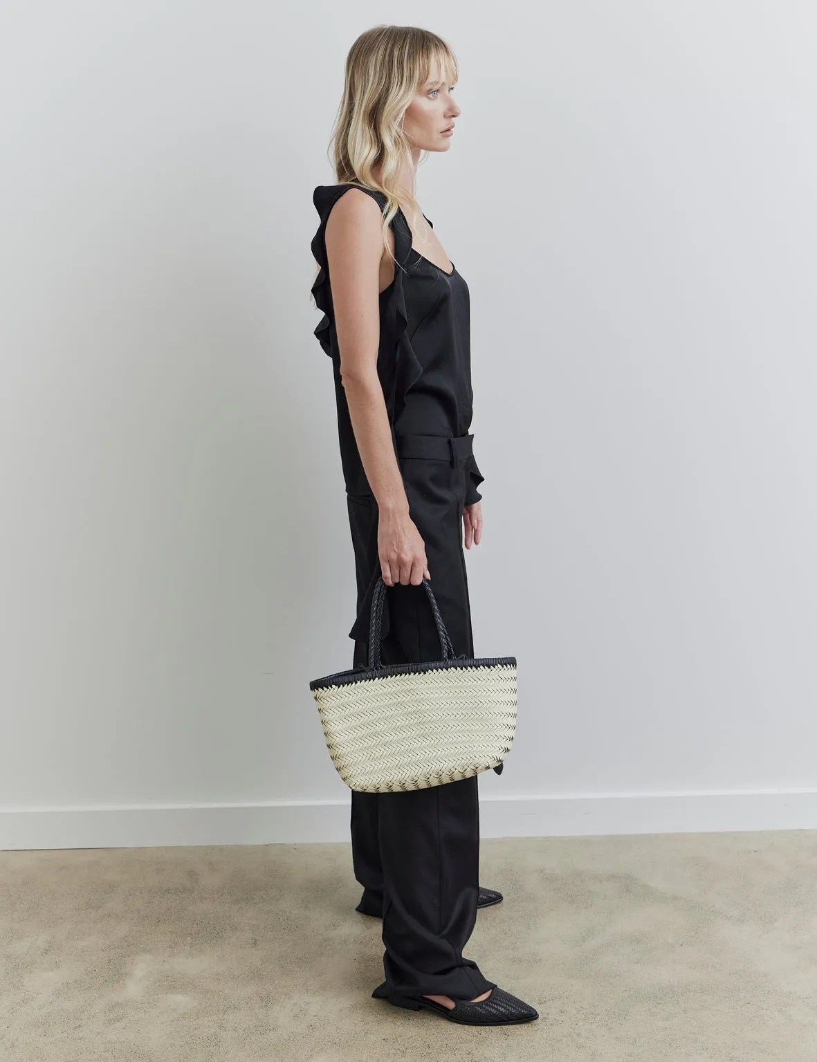 La Tribe | Amelia Woven Bag - Cream/Black sold by Sisters & Co product image thumbnail 4