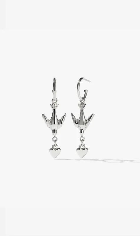 Meadowlark | Love Dove Signature Hoop - Silver sold by Sister & Co